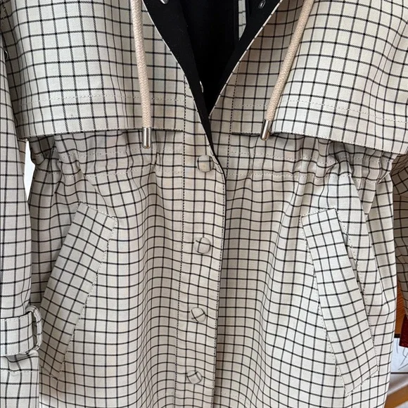 Proenza Schouler Black and Ecru Windowpane Utility Jacket Sz S - Picture 3 of 9